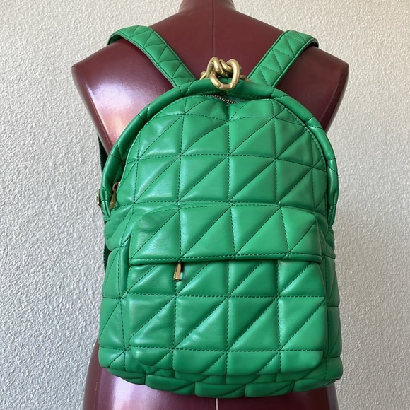 Zara Emerald Green Quilted Backpack main image 4